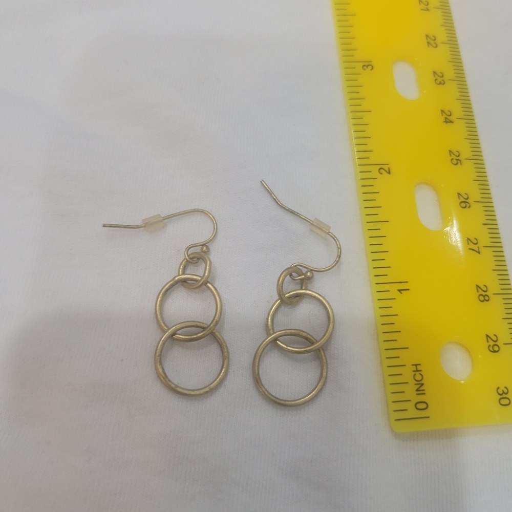 Premier Designs Gold Triple Circle Earrings
